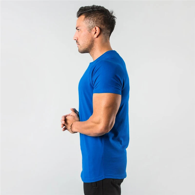 MARCHISO* BASICS MUSCLE FIT T-SHIRT - BLÅ